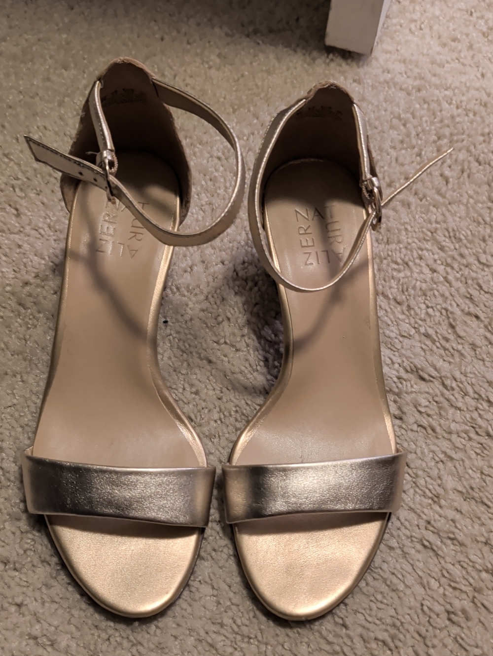 Naturalizer Metallic Gold Ankle-Strap Sandals